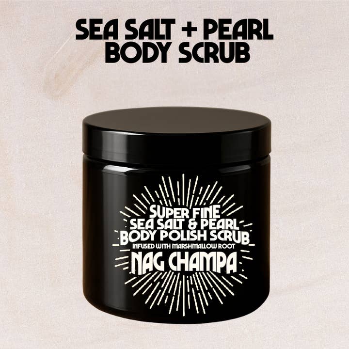 Nag Champa Salt + Pearl Body Polish Scrub for wholesale by Wild Yonder Studio