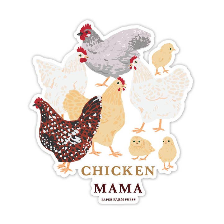 Chicken Mama Decal Sticker for wholesale by Paper Farm Press