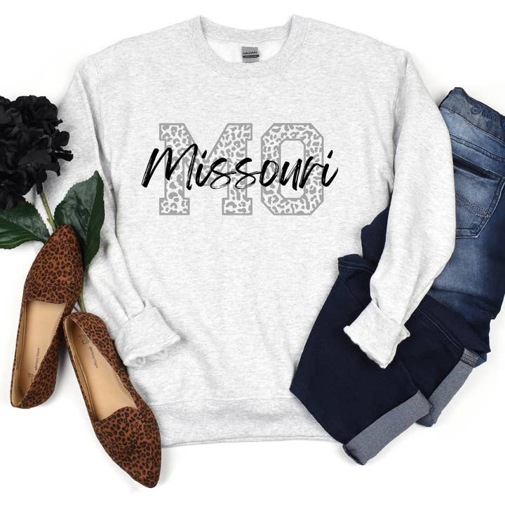 Missouri Leopard Sweatshirt für den Großhandel von Farmtown Printing Company