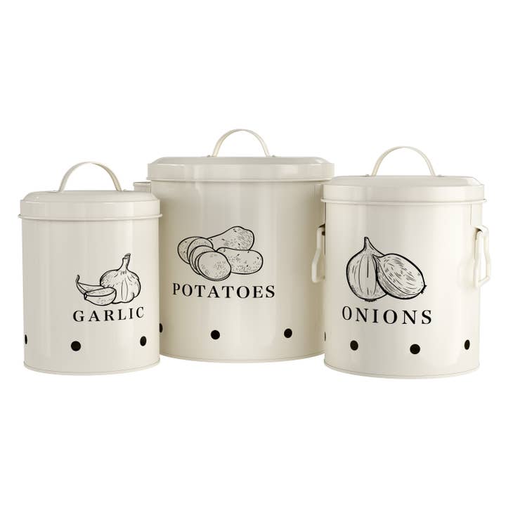 Kook - Wholesale Canister Set - Kook Potato, Onion & Garlic Storage Canisters, Set of 35