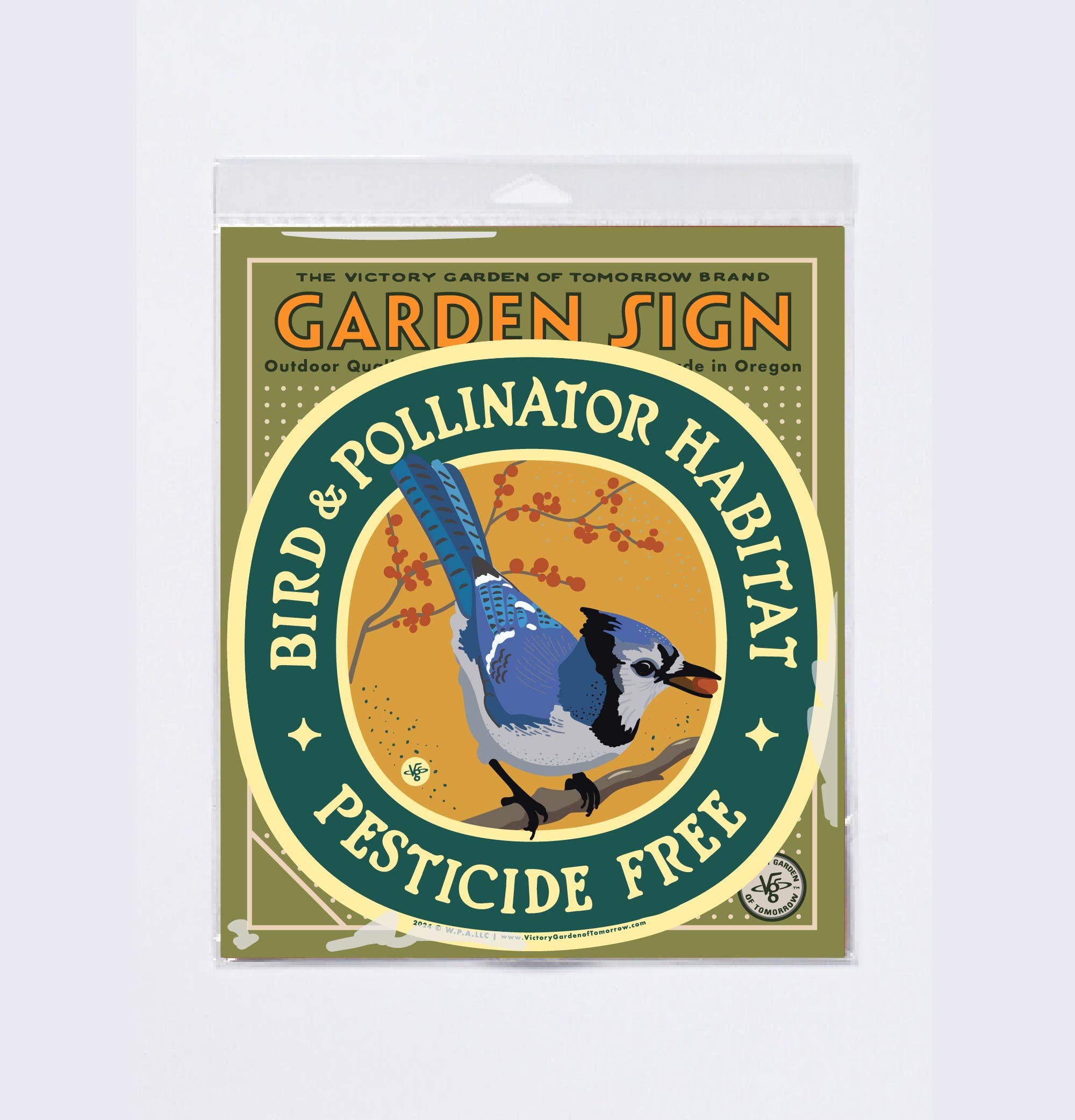 Wirtheim Poster Arts LLC - Wholesale Outdoor Sign - Bird and Pollinator Habitat Bluejay - Yard & Garden Sign0