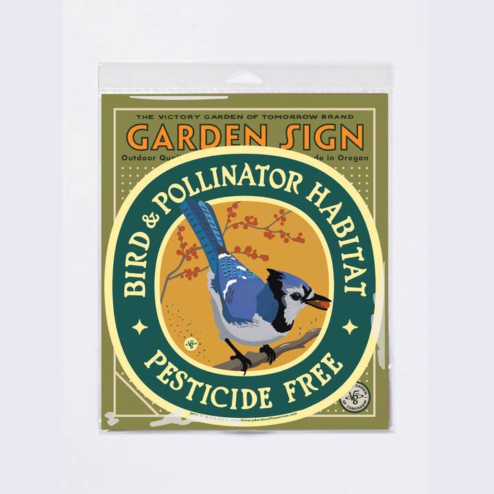 Wirtheim Poster Arts LLC - Wholesale Outdoor Sign - Bird and Pollinator Habitat Bluejay - Yard & Garden Sign