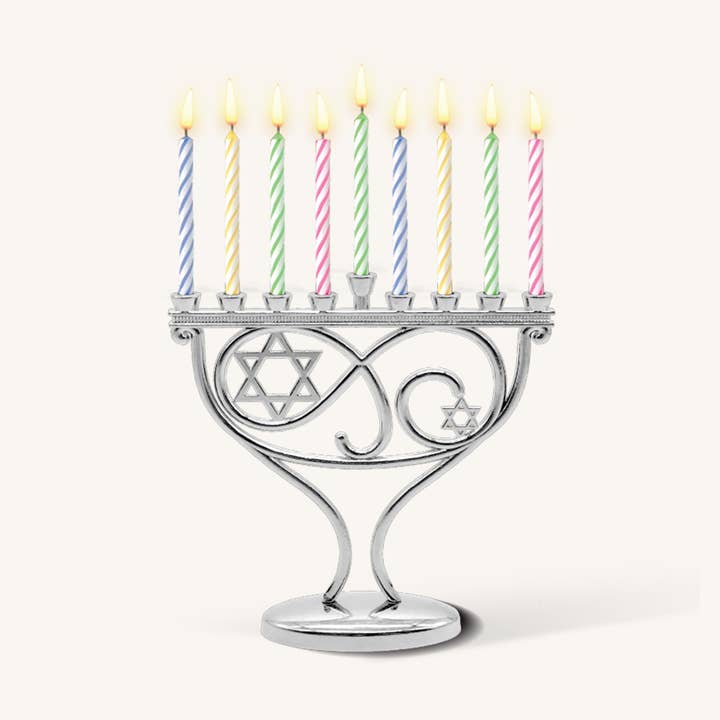 Candle Menorah Set - Mini 4.5 Inches for wholesale by Ner Mitzvah