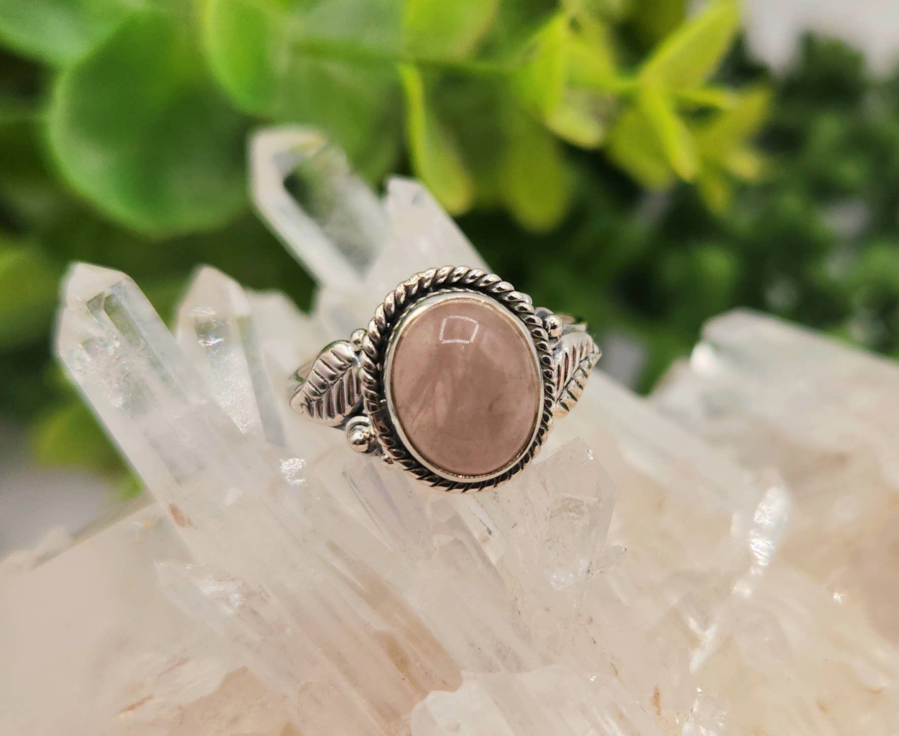 Meraki Gemstones – wholesale Cocktail/statement ring – Rose Quartz Semi-Precious Gemstone Sterling Silver(925) Ring0