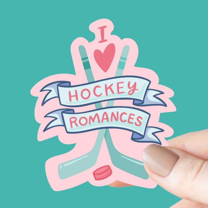 Ich liebe Hockey-Romanzen-Aufkleber für den Großhandel von Chapter & Craft Studio
