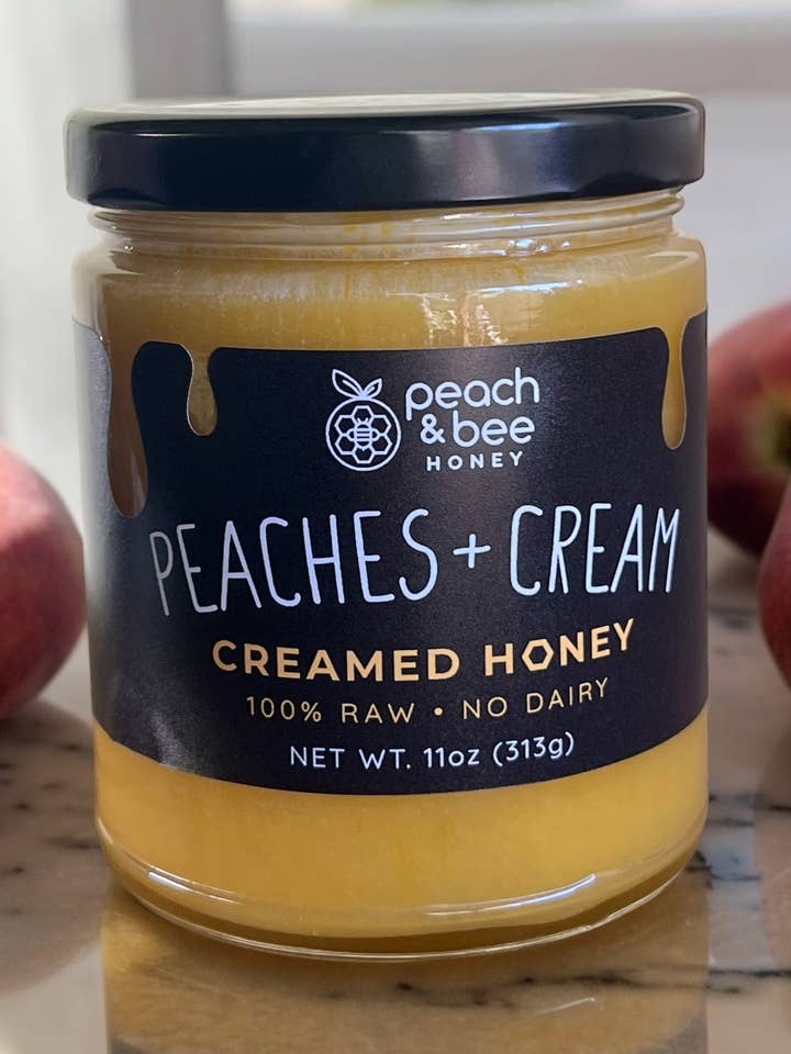 Perziken & Room Geklopte Honing voor wholesale door Peach & Bee Honey