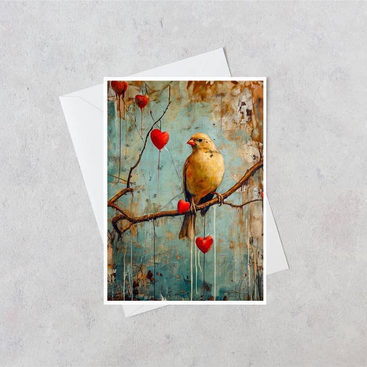 Antiker gelber Kanarienvogel, Blankokarte 62AS für den Großhandel von Salty Alyce