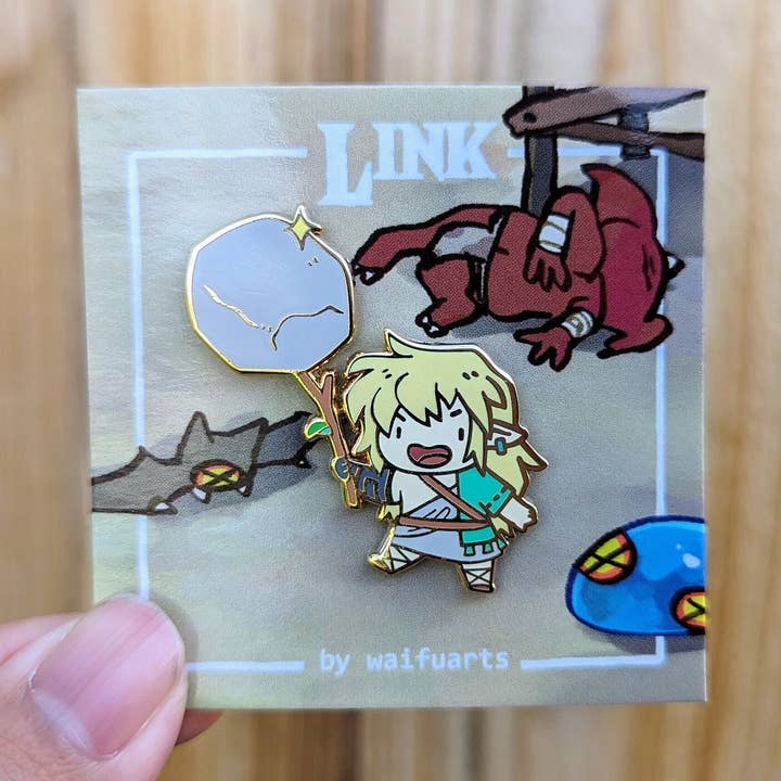 Link Is Armed and Dangerous 1.5 Inch Enamel Pin for wholesale by waifuarts
