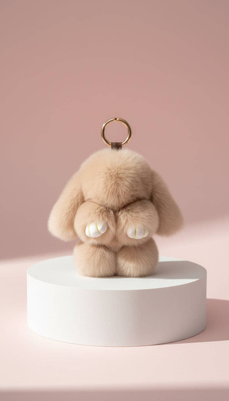Arya Jewellery Wholesale – wholesale Keychain – Women's – Mini Fluffy Bunny Rabbit Key Ring & Bag Charm6