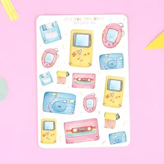 90'er-tema klistermærkeark for engroshandel hos aPenas Illustrator