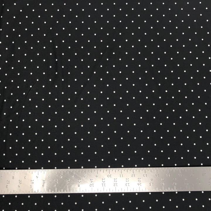 Express Knit Inc. - Wholesale Fabric - Techno Crepe Knit Pin Polka Dot Print Fabric