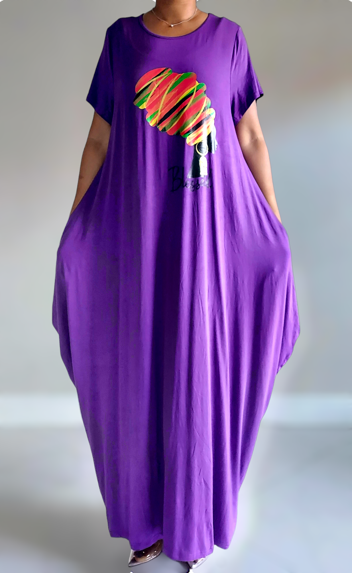 India Batik – Großhandel Kleid – Damen – Blessed Afro Bubble Jerseykleid, kurzärmlig, 2022SS15