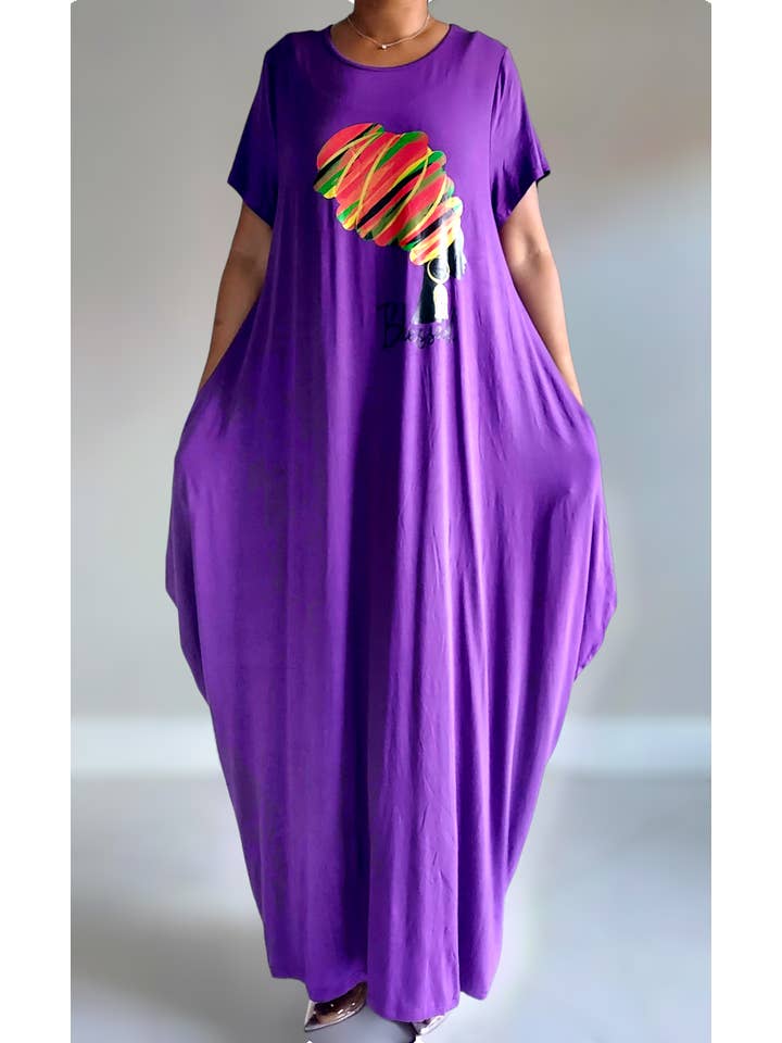 India Batik – Großhandel Kleid – Damen – Blessed Afro Bubble Jerseykleid, kurzärmlig, 2022SS15