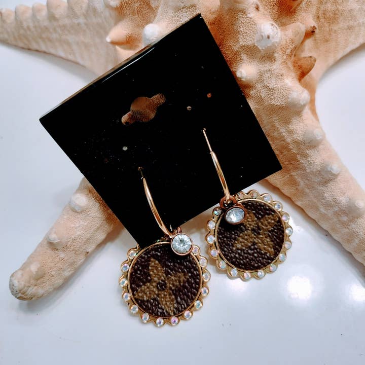 Contagious Couture - Wholesale Dangle Earrings - Upcycled gold hoop earrings