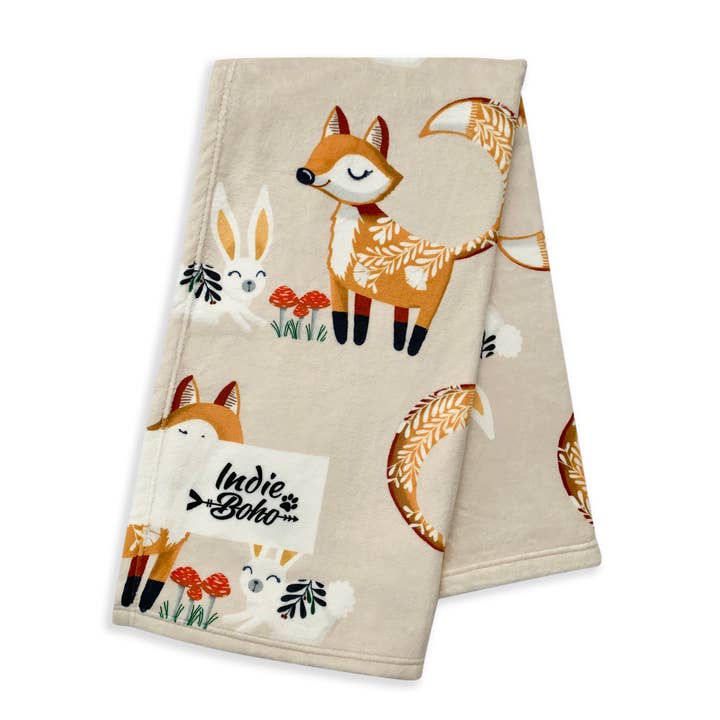 Foxy Tales- Designer Pet Blanket for wholesale by Indie Boho