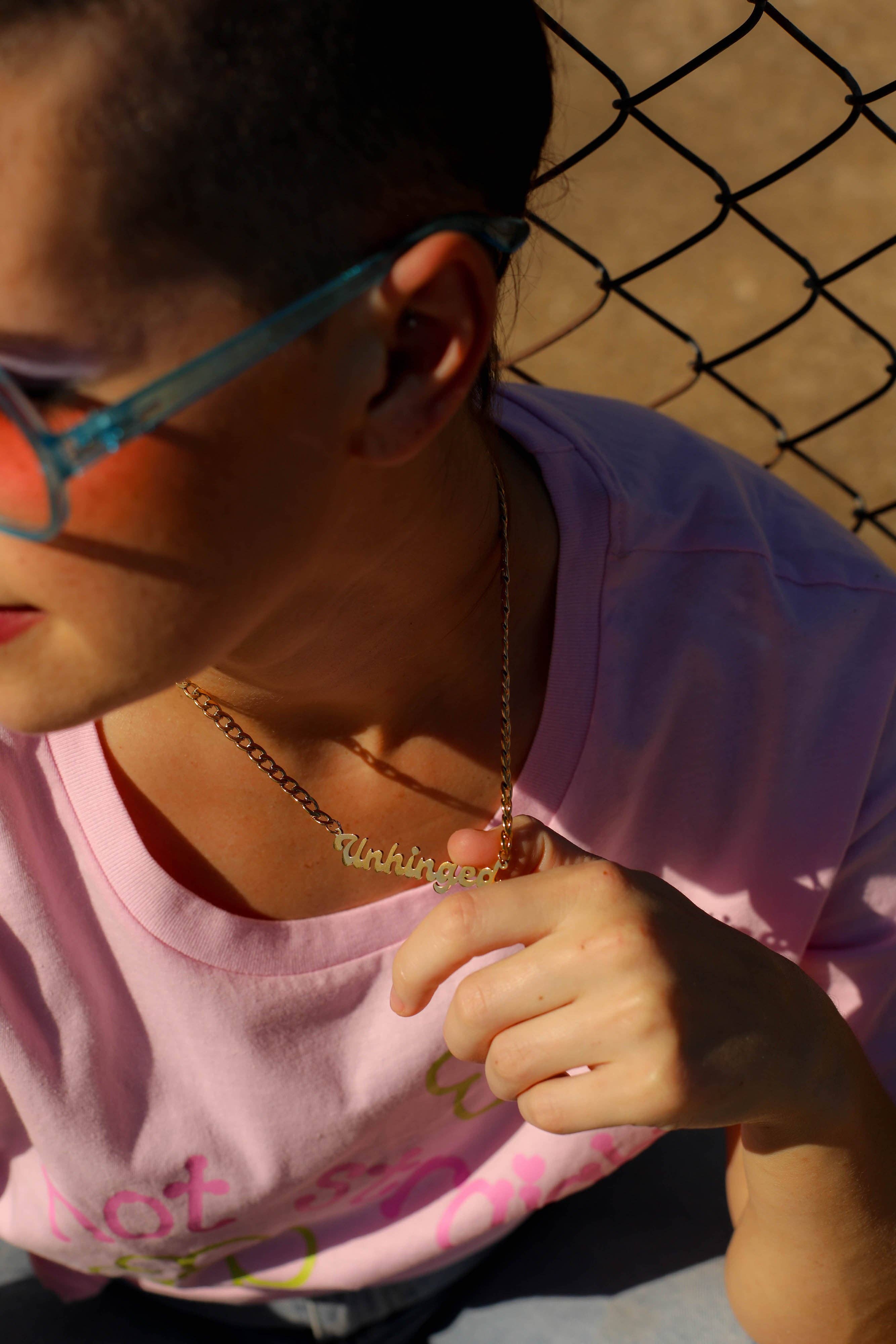 The Peach Fuzz - Wholesale Pendant/Charm Necklace - Unhinged Nameplate Necklace2