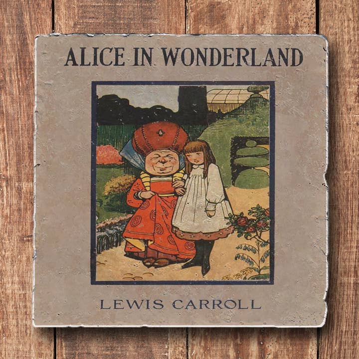 Classic Book Coaster - Alice au pays des merveilles - Lewis Carroll pour la vente par Black Angel Designs