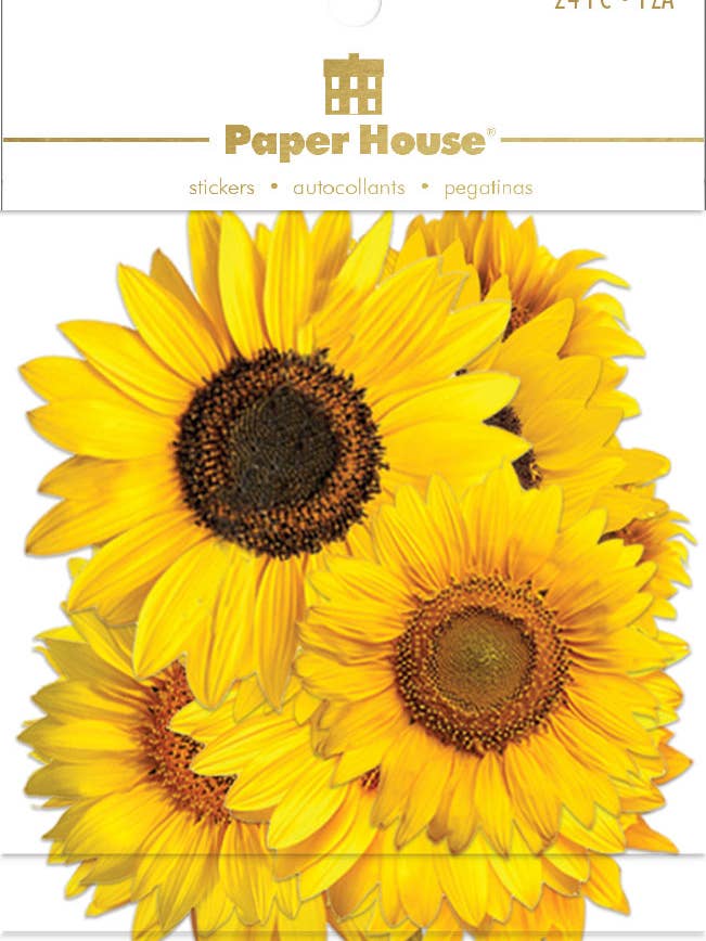 Adesivos de álbum de recortes - Pacote de adesivos de girassol cortado por atacado de Paper House Productions