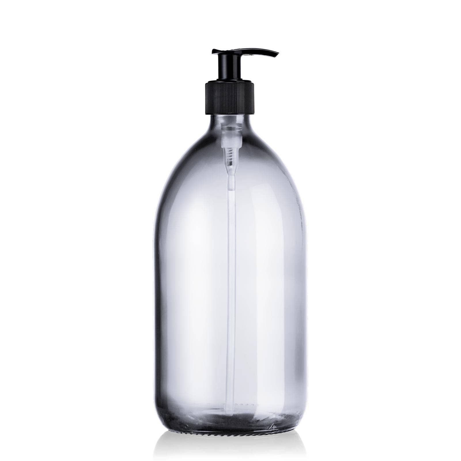 Little Pots - Wholesale Soap Dispenser - Recycled white glass striated black soap dispenser bottle2