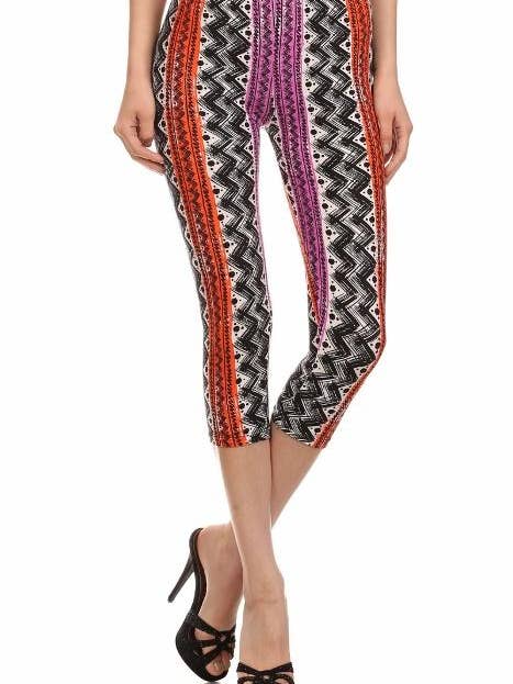 Sueded Riley Stripe Capri Legging for wholesale by Flirty & Femme