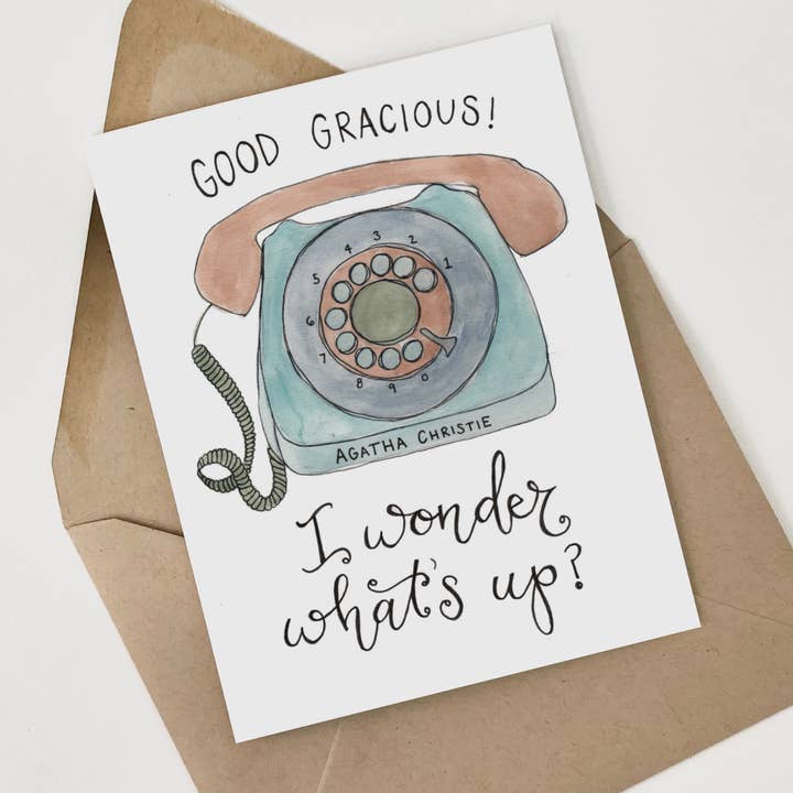 Agatha Christie Greeting Card for wholesale by She Said It.