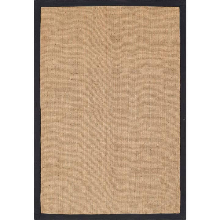 Well Woven - Wholesale Area Rug - Sorel Farmhouse Non-Slip Jute Natural Black 5' x 7' Border