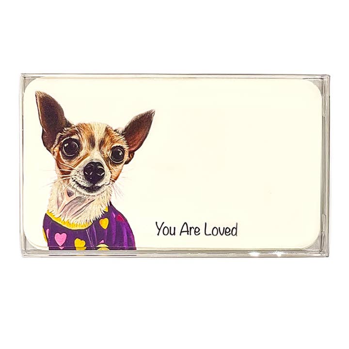 Woollybear Travels - Wholesale Stationery/Notecard Set - Pawsitive Notes- Rescued Chihuahua (Lunch Box Notes)5