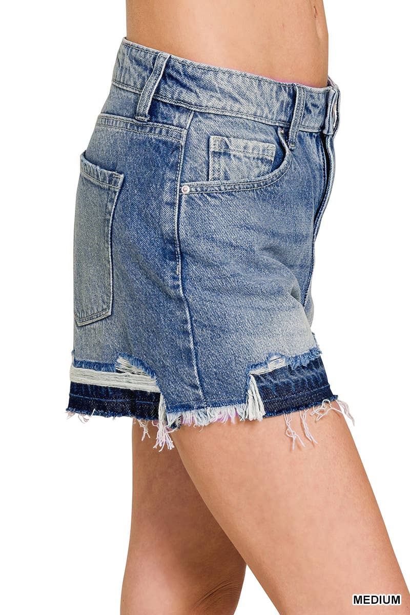 42POPS - Wholesale Korte broeken - Dames - Korte spijkerbroek met rafelige zoom Reg / Plus1