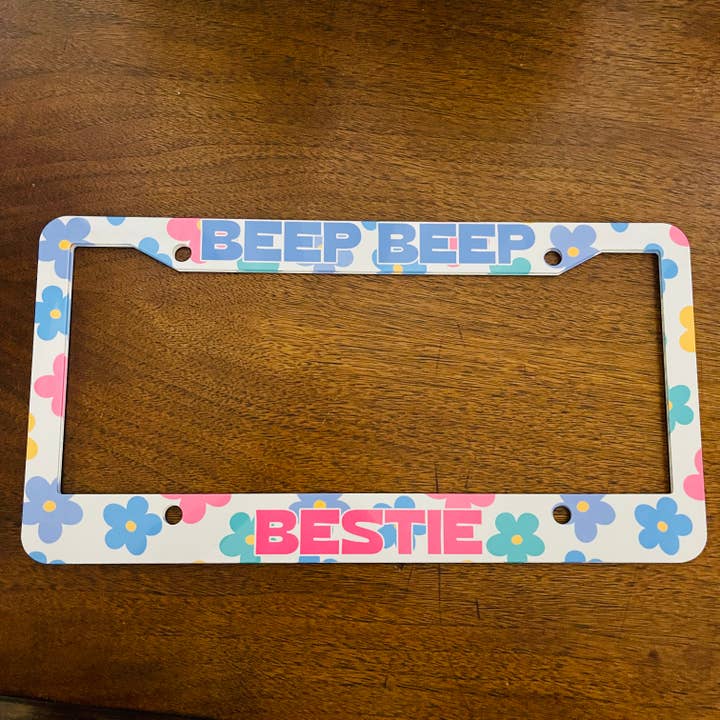 Sonny Rising - Wholesale Car Decorative Charm - Unisex - License Plate Frame, Beep Beep Bestie