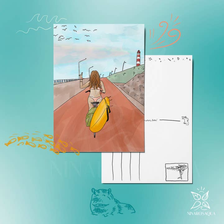 Postcard 'Boulevard' 5 cards on A6 size for wholesale by Ninarosaqua