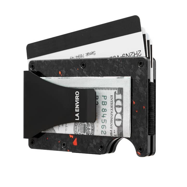 LA ENVIRO – Carteira - Unissexo por atacado – CARTEIRA DE CARBONO FORJADO LORNE I VERMELHO BRILHO2