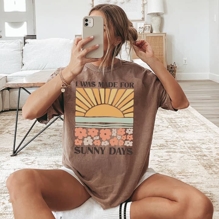 Made for Sunny Days Floral Graphic Tee – Summer Shirt for wholesale by Homeward Threads