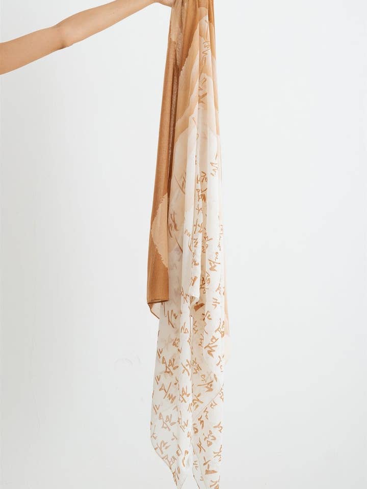 Unique Hangul Design Korean Languages Wrap Long Shawl Scarf for wholesale by Tasha Apparel Wholesale