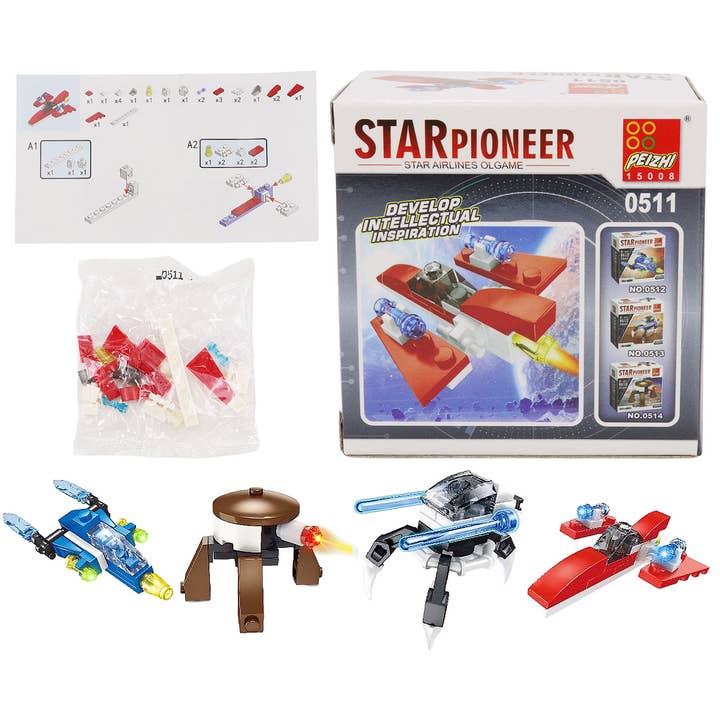 ASSORTED Outer Space Craft Diy Building Block - 12 Pcs for wholesale on Faire0