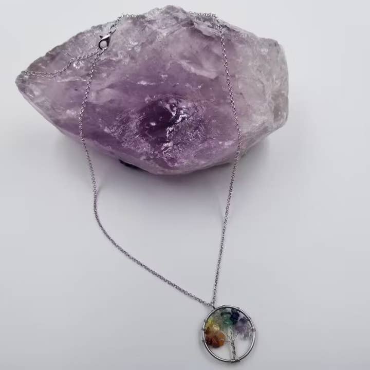 magnolia jewelry - Wholesale Pendant/Charm Necklace - Wire Wrap Natural Stone Tree of Life Necklace1