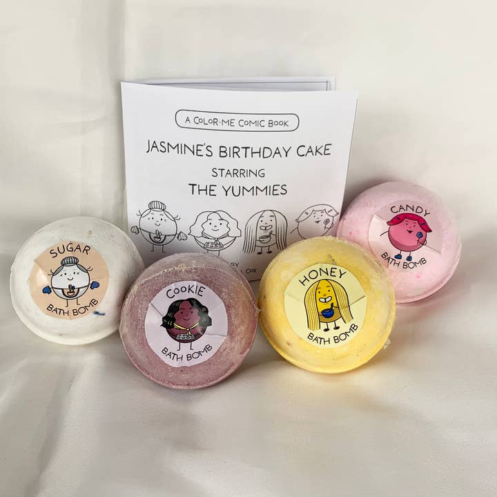 Funky Fresh Kids - Wholesale Bath Bomb/Fizz - Yummies Bath Bombs 4-Pack Gift Set for Kids With Comic Book2