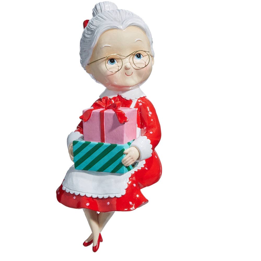 Dunn Deals - Wholesale Christmas Decoration - 12.75" Sitting Retro Mrs. Claus0