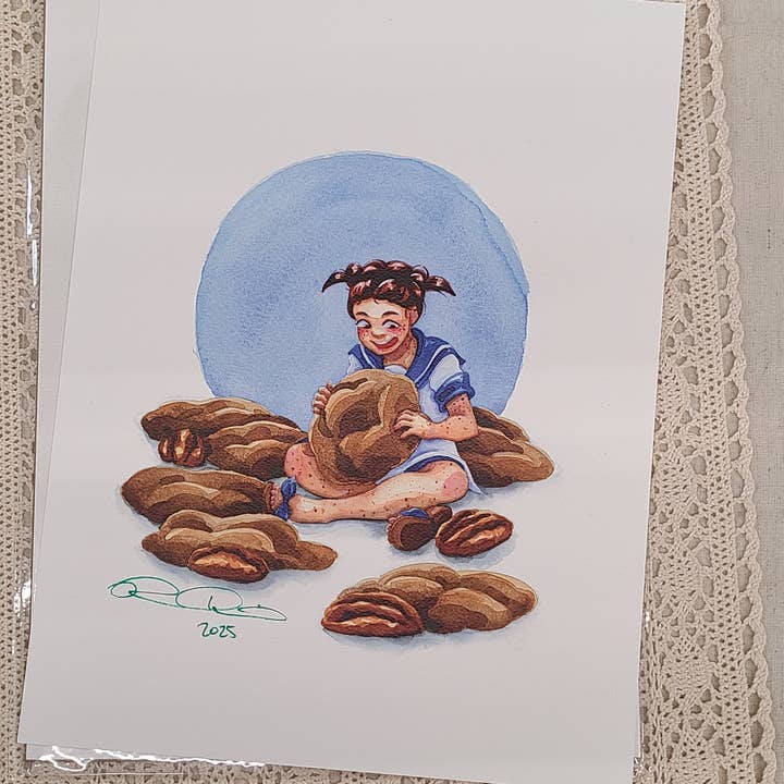 "Praline" Signed Art Print 9" × 12" archival quality for wholesale by Nattosoup Studio