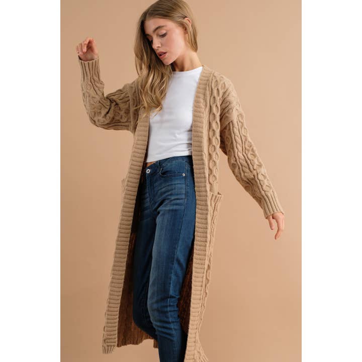 Sweet Generis - Wholesale Cardigan - Women's - KNIT LONG OPEN CARDIGAN17