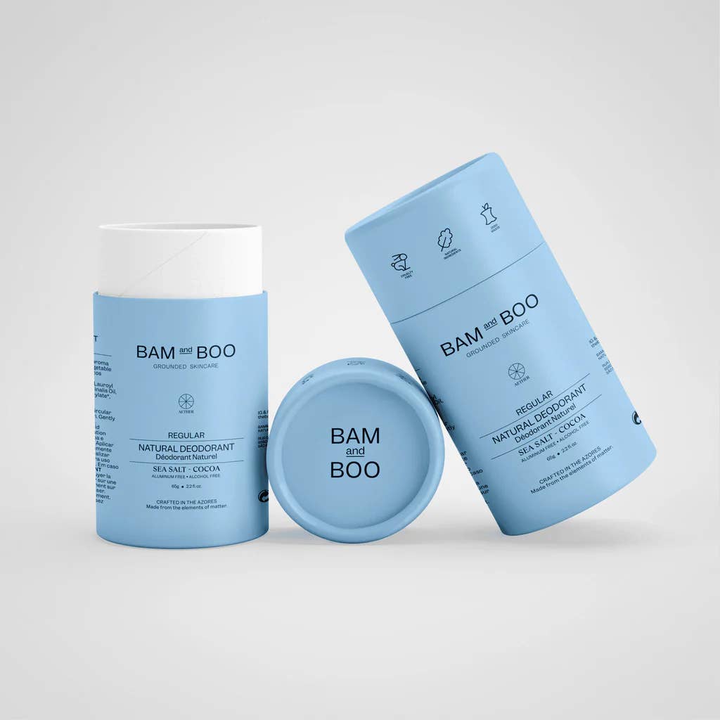 BAMandBOO - Vente Déodorant – unisexe - Déodorant Naturel Régulier Sel Marin et Cacao