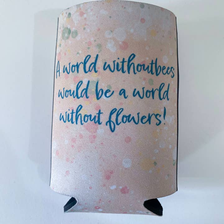 Sue Findlay Designs - Wholesale Drink huggers & koozies - Bee Quote Flat Stubby Holder Cooler1