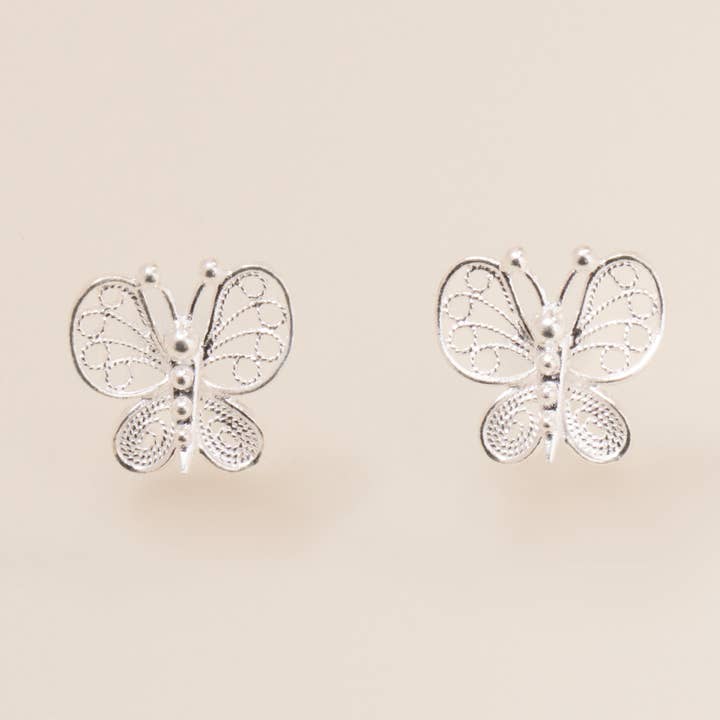 Sølv Sommerfugl Filigran Ørestikker for engroshandel hos EBNIX Fine Jewelry