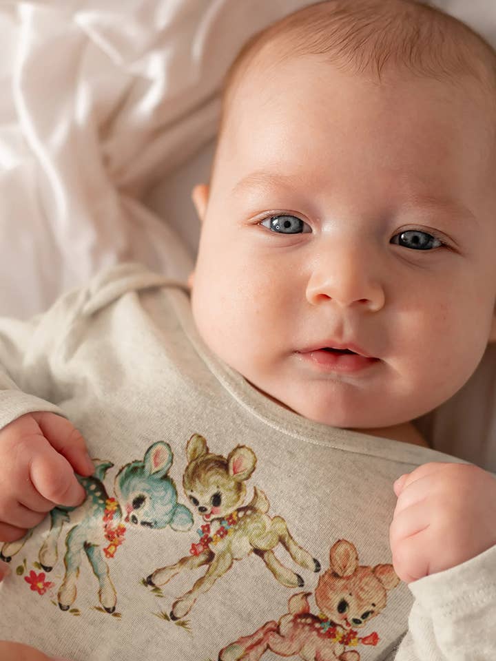 Pastel Deer One Piece Baby Bodysuit for wholesale by Acme. Baby Co. LLC