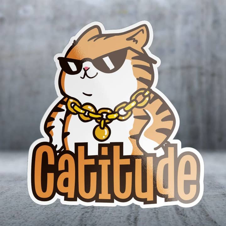 Catitude - Sticker for wholesale by Two Feet Treats