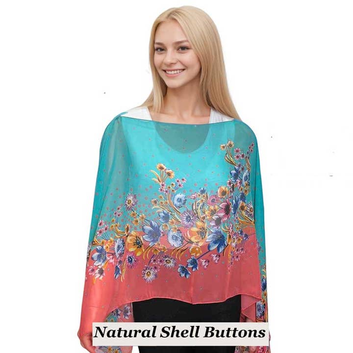 The Magic Scarf Company - Vendita all'ingrosso Poncho - Donna - Poncho/Cappa setosa con sei bottoni1