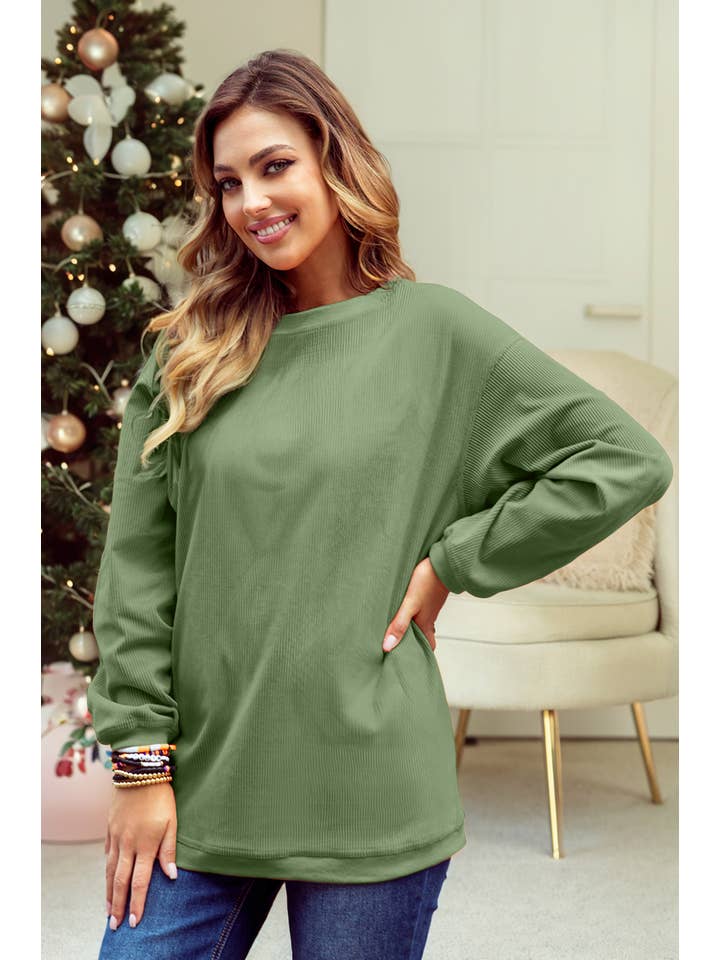 1 the Woman - Vente Sweat-shirt – femme - Sweat-shirt surdimensionné en velours côtelé S-3XL/ 16 couleurs26