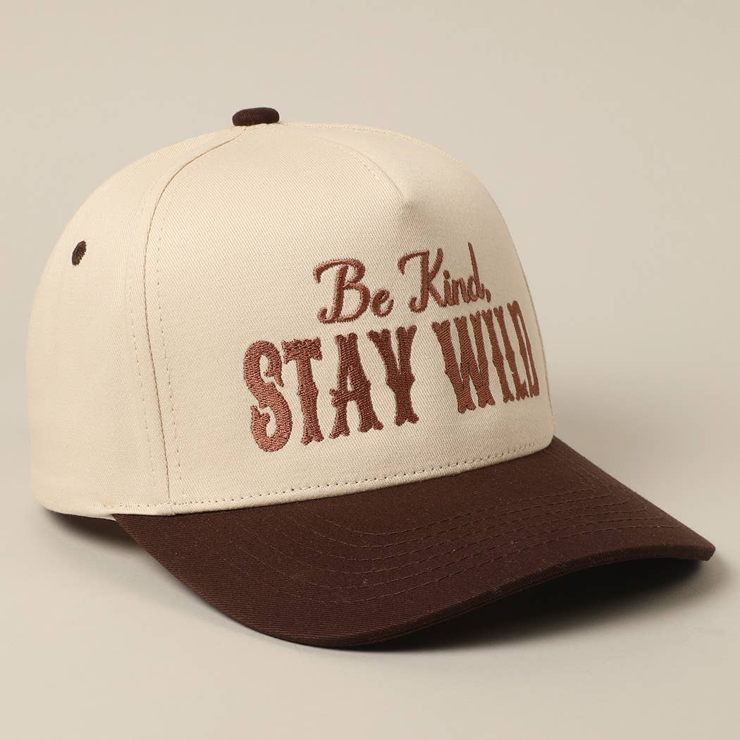 Fashion City - Wholesale Trucker Hat - Unisex - Be Kind Stay Wild Lettering Embroidery Trucker Hat5