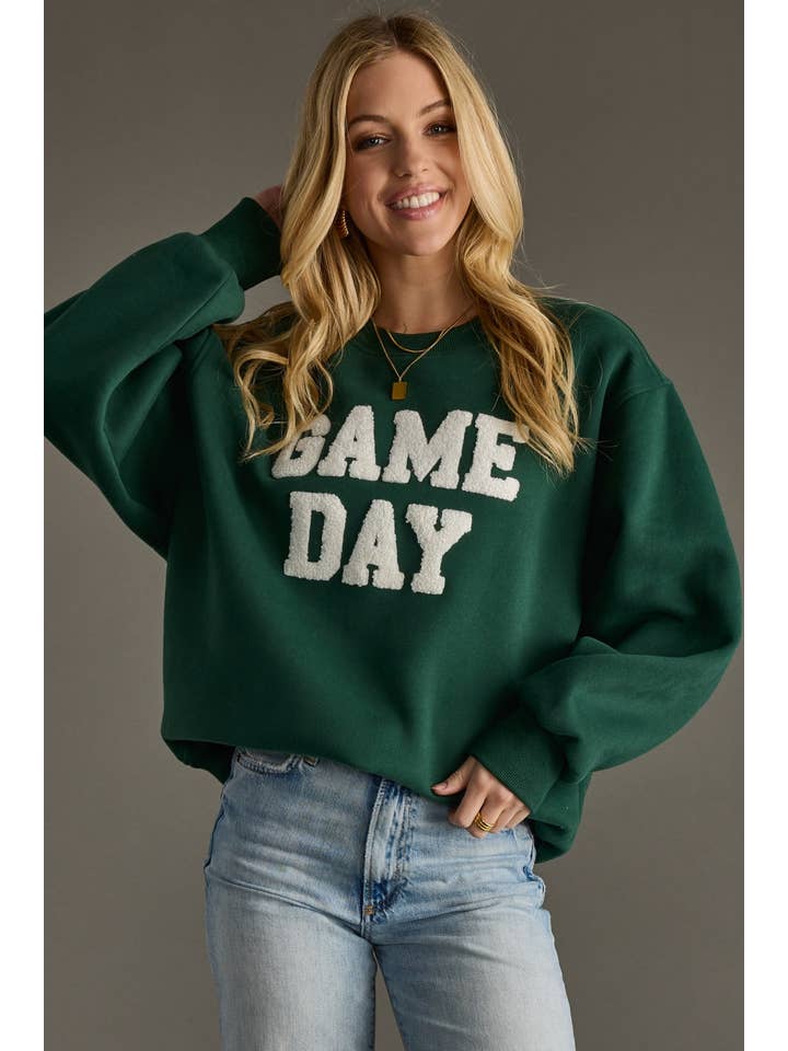 Panache Apparel Co. - Wholesale Graphic Sweatshirt - Women's - Green Game Day Sweatshirt2