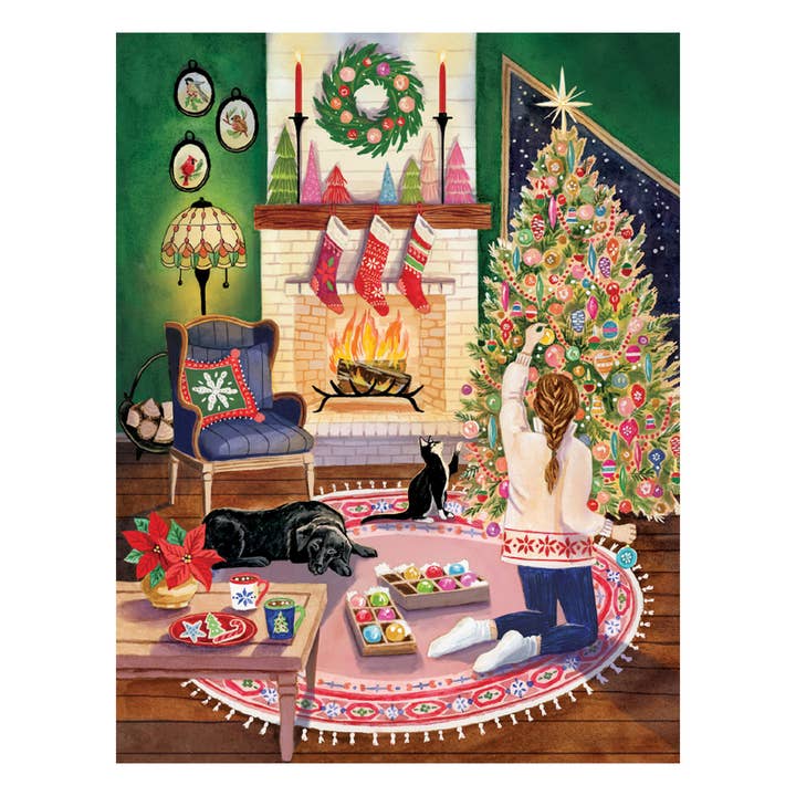 Decorating the Tree Holiday Card for wholesale by Studio Eleven Papers