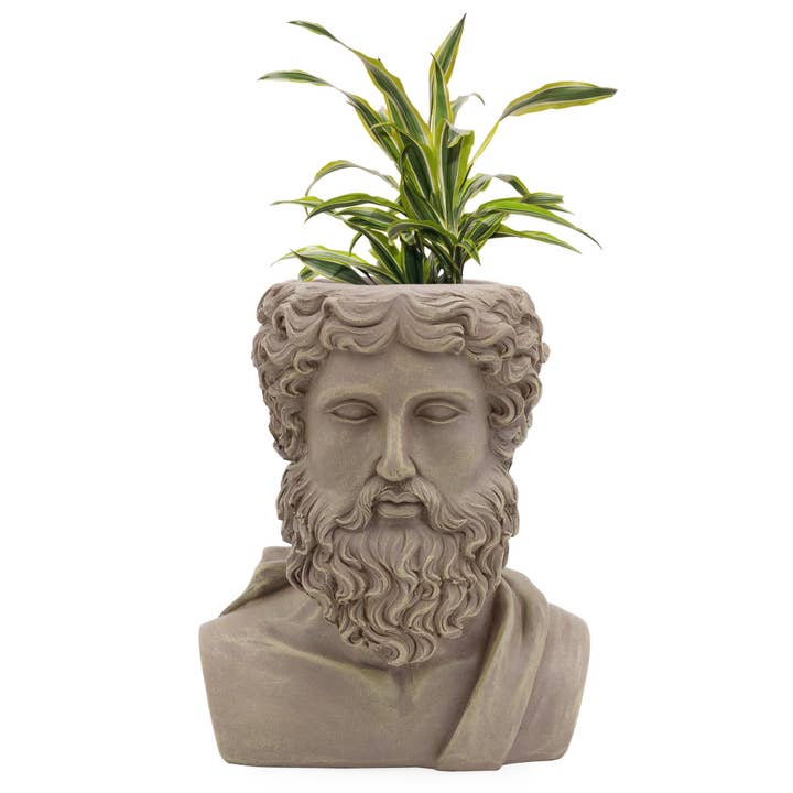 Kurated Korner - Wholesale Plant Pot - Esterno Greek God Zeus Mini Planter Pot1